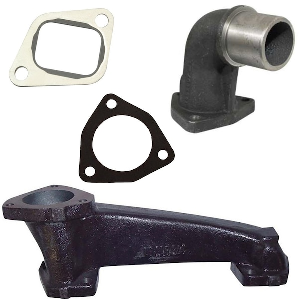 Aic Replacement Parts Exhaust Manifold w Gaskets & Elbow Fits MF Perkins 21243 21245 21246 21248 21593 733206M1-GASKET-ELBOW - main